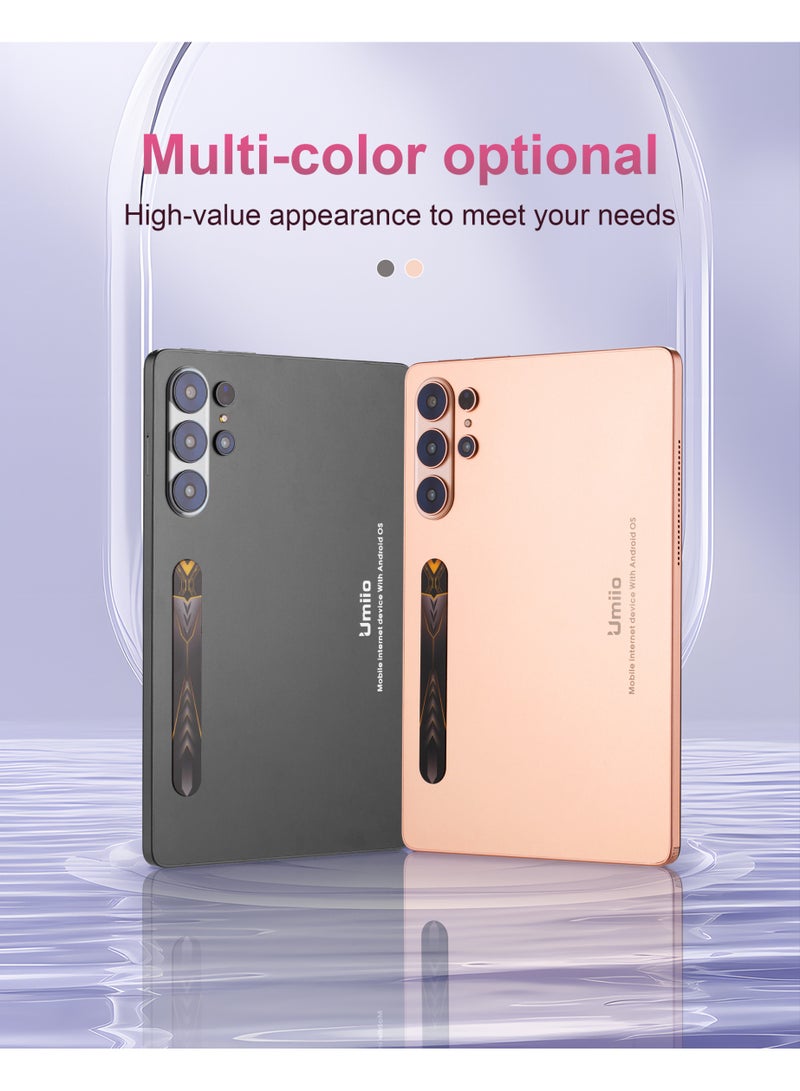 Umiio S26 Ultra Smart Tablet 10.1″ HD Display with Keyboard & Mouse, 16GB RAM + 1TB ROM, Dual SIM 5G, Android Tablet with GPS, Stylus & Handbag – Gold - Image 2